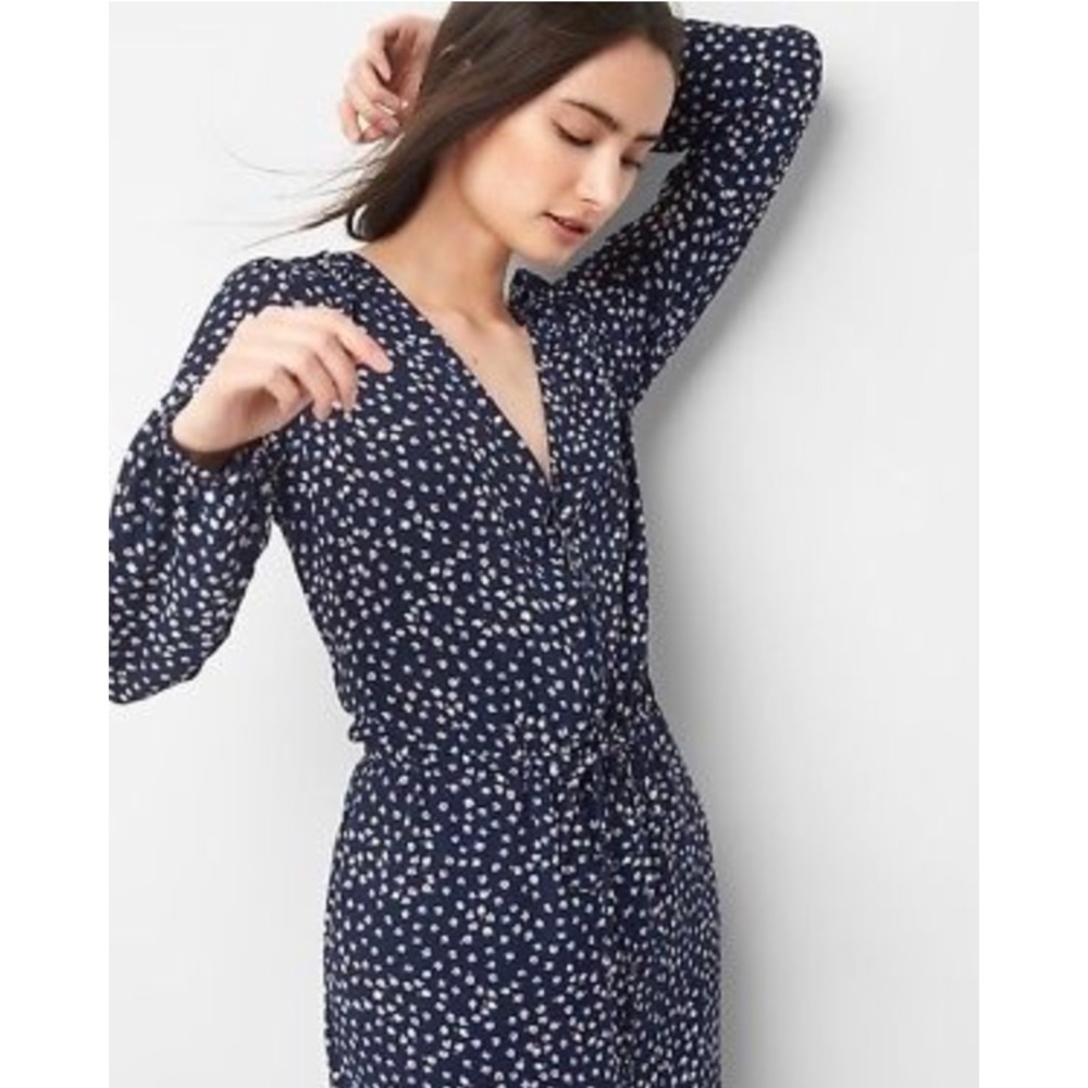 Gap Long Sleeve Floral Midi Dress - Petite Small